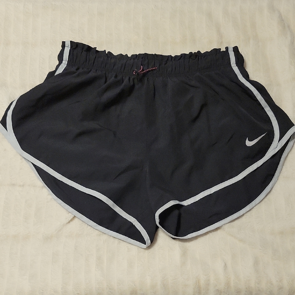Nike Black and White Dri-Fit Drawstring Shorts